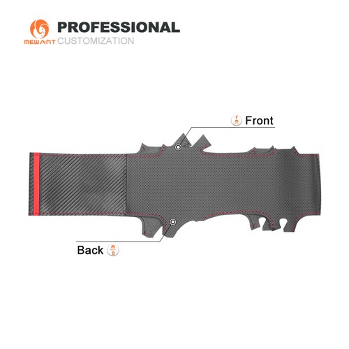 MEWANT Kohlefaser Echtes Leder Auto Lenkrad Abdeckung für Benz Vito Viano W639 - Bild 9 von 12