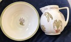 2 Vintage Laura Ashley Pitcher & Bowl Hand Painted Tomato Pea Carrot Leek Beet