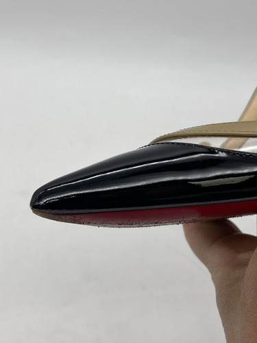 Christian Louboutin Paulina Black Patent Leather PVC Slingback Pump Size 35.5 - Picture 19 of 22
