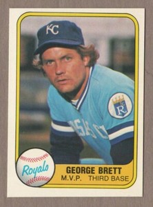 GEORGE BRETT 1981 Fleer #28 Vintage Base Card Kansas City Royals MVP HOF 81