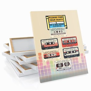 Retro Record Cassette Audio Bande Table De Mariage Assise Plan Large A1 A2 A3 Ebay