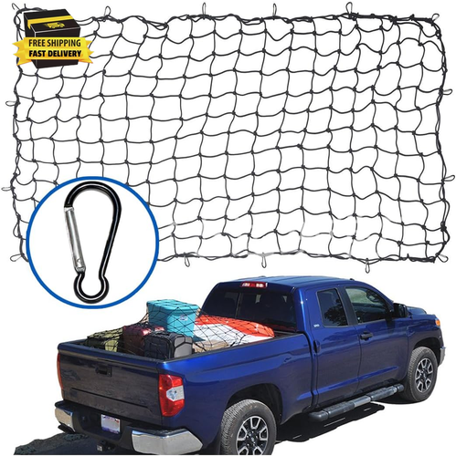Cargo Net for Pickup Truck Bed, 4'X6' Stretches to 8'X12', Roof Rack Cargo Ne - Picture 7 of 12