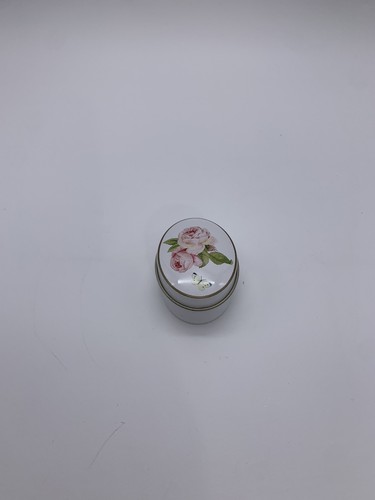 Vintage Rambler Rose Creme Viktorianischer Stil Oval Dose Schmuckschatulle Geschenk Waschtisch - Bild 9 von 10