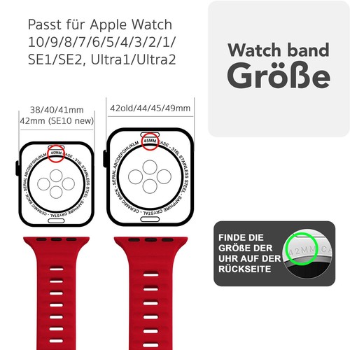 Correa de silicona suave para Apple iWatch Series SE 10 9 8 7 6 5 4 3 2 1, 38-42mm - Imagen 101 de 175