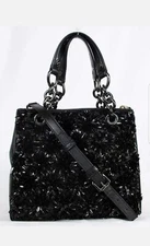 MICHAEL KORS FLORA BURST Black Leather N/S Sholder Bag/Purse 30F6TFBS1U 