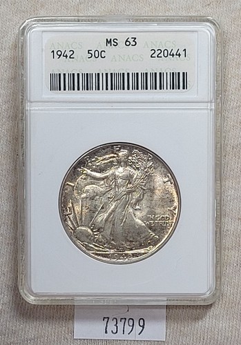 WPCoins ~ 1942 0,50 $ Walking Liberty ANACS MS-63