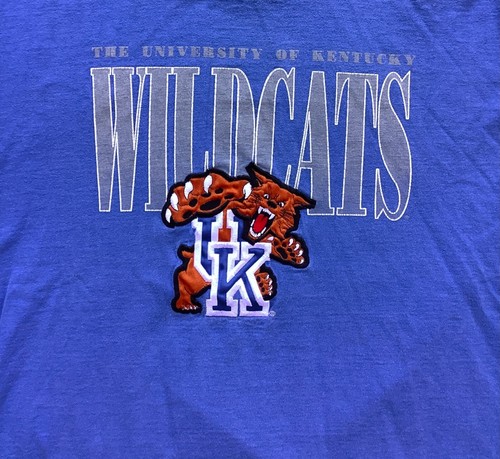 Vintage 90er Jahre University of Kentucky Wildcats T-Shirt bestickt Logo UK XL