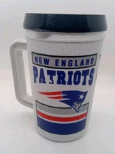 Vintage Betras Travel Mugs NFL New England Patriots Football Coffee 22 oz