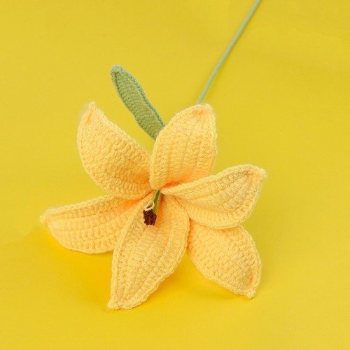 Gifts Crochet Lily Flowers Bouquet Artificial Crochet Flowers Home Decor - Picture 13 of 17