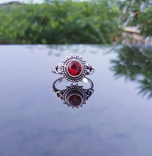 Handmade 925 Sterling Silver Garnet Gemstone Lovely Statement Ring All Size R364