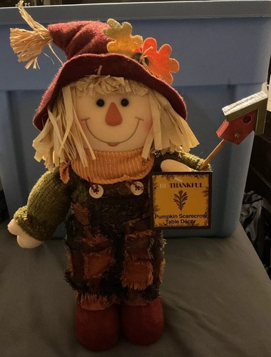 Halloween Scarecrow Pumpkin Table Shelf Decor Decoration Autumn Thanksgiving NWT - Picture 3 of 10