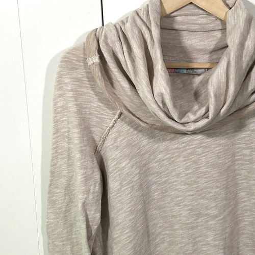 Free People Beach Cocoon Wasserfallausschnitt Pullover Oberteil Größe OS Einheitsgröße Haferflocken Shirt - Bild 5 von 10