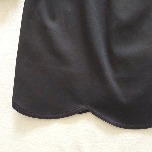 Betsey Johnson NEW black coat Stretch cotton Pockets Scallop hem Collar UK 6 - Picture 6 of 8