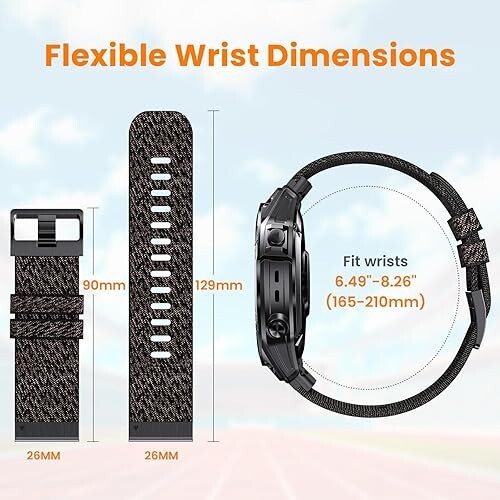 BANSO Garmin Fenix 3 5X/6X/7X/8 51mm Uhrenarmband, 26mm Quickfit Tactix Delta - Bild 1 von 4