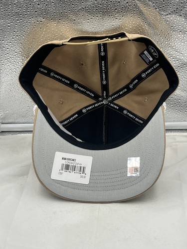 Miami Hurricanes Mütze Marke NCAA '47 khaki Anhängerkupplung Seil verstellbar Druckknopflasche - Bild 5 von 5