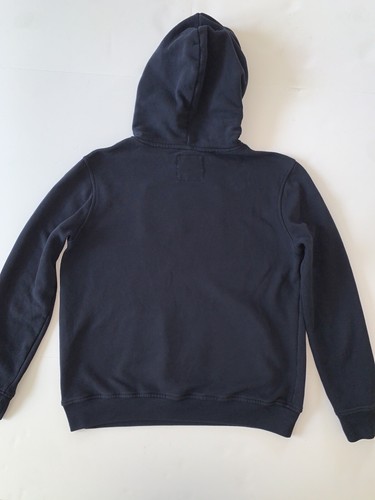 Abercrombie & Fitch Navy Blue Embroidered Hoodie Sweatshirt Unisex Size 15/16 - Picture 2 of 11