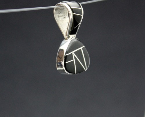 PLATA ESTERLINA INCRUSTACIÓN DE DOS CARAS DE ÓPALO Y ÓNIX NEGRO COLGANTE ¡ENVÍO GRATUITO!! - Imagen 4 de 9