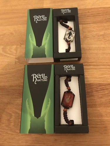 Real Nature schwarze Skorpion-/Skorpion-Armbänder neu und verpackt 2er-Set