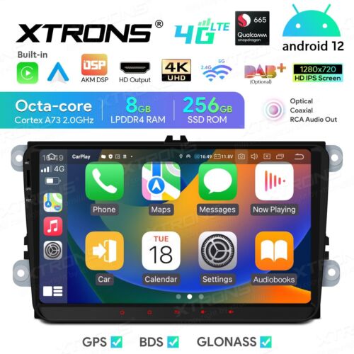 AUTORADIO ANDROID 8/256GB STEREO VOLKSWAGEN SKODA SEAT 9" NAVIGATORE CARPLAY - Foto 3 di 14