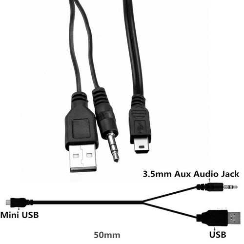 CABLE JACK 3.5 MM (M) + USB 2.0 (M) A MINI USB (M) PARA ALTAVOCES - NEGRO - Imagen 1 de 1