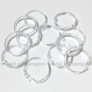 12 Shower Curtain Rings Easy Snap On Clear Plastic Bathroom Liner 12 Shower Curtain Rings Easy Snap On