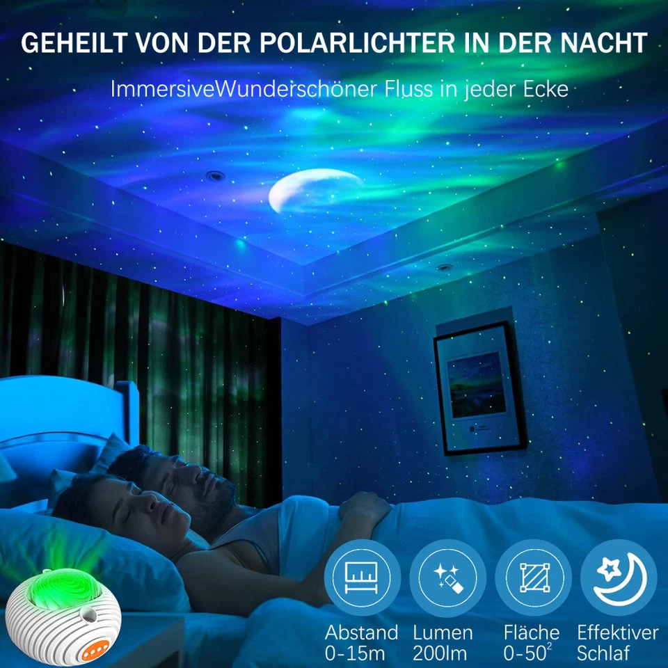 LED Sternenhimmel Lampe Projektor Bluetooth Galaxy Musik Starry Stern-Nachtlicht - Bild 4 von 4