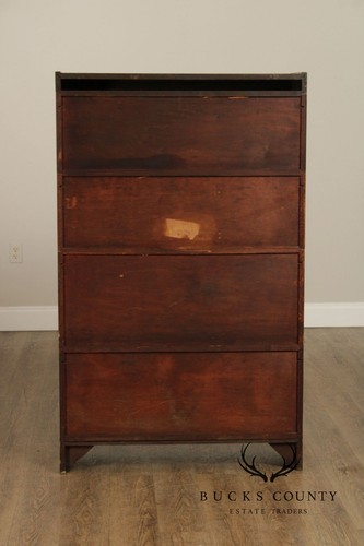 Pearson Antique Oak Four Stack Barrister Bookcase - Picture 17 of 18