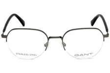 GANT GA3195 008 Black Metal Semi Rimless Optical Eyeglasses Frame 52-19-145 RX