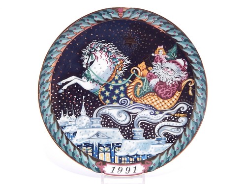 Bing & Grondahl Plate Santa Claus Collection 1991, "The Journey" - Picture 1 of 3