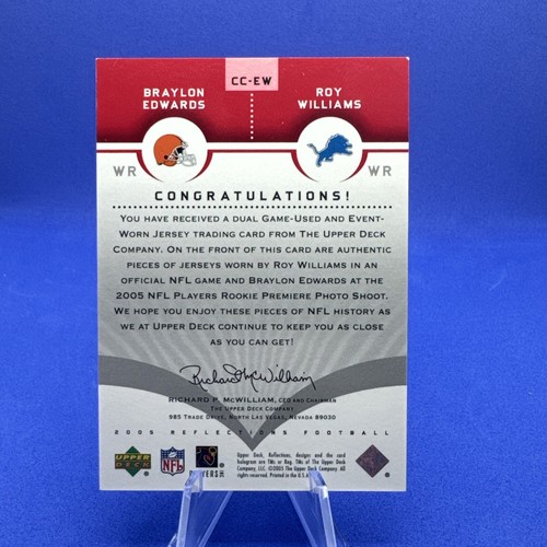 2005 Reflections Braylon Edwards / Roy Williams Cut from Same Cloth #CC-EW - Foto 2 di 2