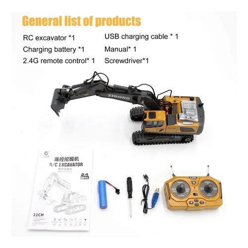 1:20 RC Excavator DumpTruck Bulldozer Remote Control Engineering Vehicle Kid Toy - Picture 9 of 9
