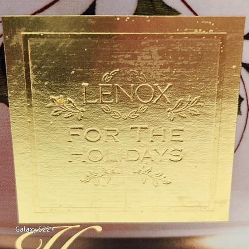 Lenox Holiday Tealight Lamp #6260061 Porcelain Holly Gold Trim Discont Vintage - Picture 6 of 12