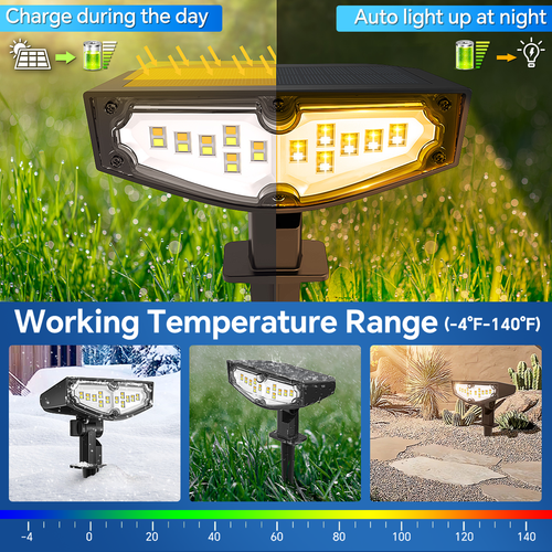 24 LED Solar Spot Lights Outdoor Garden Patio Security Pathway Landscape Lamp US - Picture 3 of 6