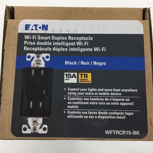 Eaton WFTRCR15 Wi-Fi Smart Duplex Receptacle WFTRCR15-BK-SP-L Black - Picture 9 of 9