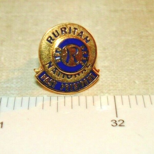 RURITAN NATIONAL - Past President - Gold Toned - Lapel Pin Pinback - Picture 1 of 2