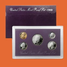 1989 US Proof Set ~ 5 Coin ~ Original Government Packaging OGP