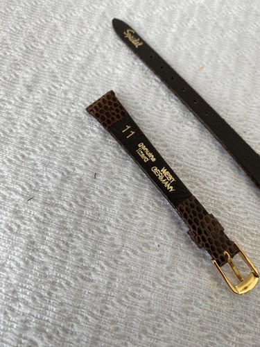 Vintage Speidel 11mm Rich Cognac Lizard Leather Watch Band Women’s West Germany - Picture 4 of 5