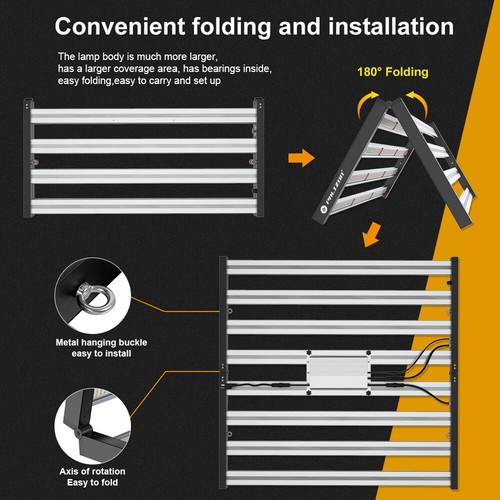 Profi 640W Faltbar mit Samsung LED Grow Lichtleiste für Innen Hydrokultur - Bild 10 von 12