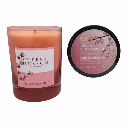 The Body Shop Japanese Cherry Blossom Body BUTTER (200ml) + Scented Candle Set - Picture 2 of 13