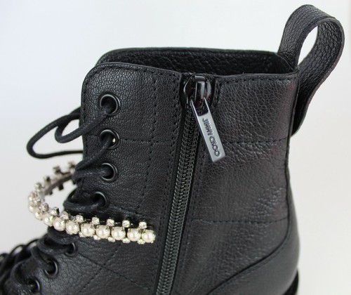 NEW JIMMY CHOO Crystal-Strap Embellished Combat Boot - Luxe Glam Rock, EUR 37 - Picture 10 of 12