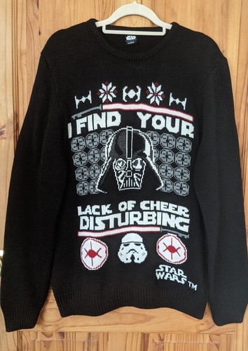 Starwars George L Unisex/Adult Black Xmas Funny Knitwear/Jumper/Sweater Novelty - Picture 4 of 14