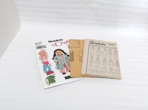Simplicity 5276 18” Doll Clothes Fits American Girl Sewing Pattern Uncut - Picture 3 of 3