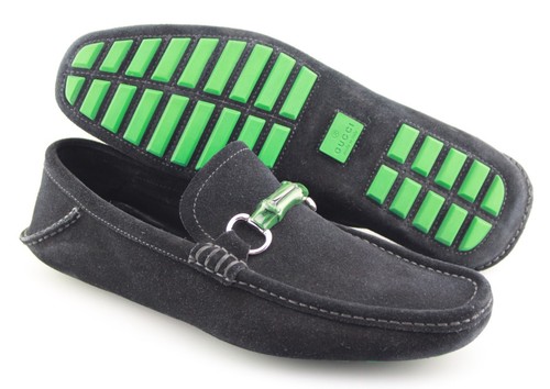 Herren GUCCI "Bamboo Horsebit" Schwarz Wildleder Halbschuhe Größe US 9,5 - D GUCCI 9 - G - Bild 1 von 6