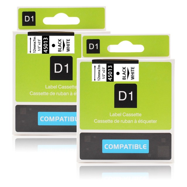 Compatibile Dymo per cassetta nastro Label 45018 Confezione da 2