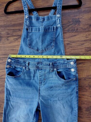 Girls Size XL 14/16 Bib Overalls Super Stretch Blue Denim Jeans Cat & Jack Rodeo - Picture 9 of 14