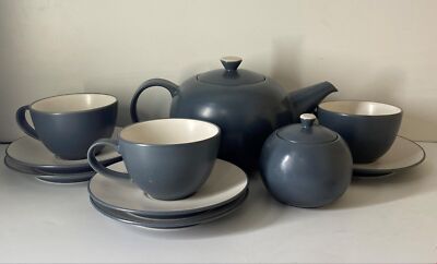 Jasper Conran Designer Coombe grau und weiß Keramik Teekanne und Teeservice