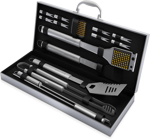 16-Piece BBQ Grill Accessories Set - Barbecue Tool Kit with Aluminum Case for Ho - Picture 9 of 12