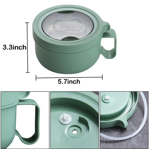 Microwave Ramen Bowl Set Noodle Bowlswith Removable 304 Stainless Steel Liner... - Picture 4 of 7