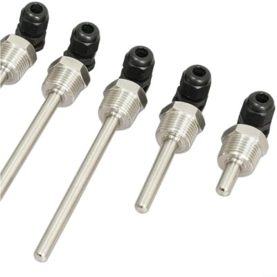4er Set 304 Edelstahl Tauchhülsen – G1/2 Zoll, 8x50 Mm, Für Temperatursensoren, Thermoelemente & Fühler – Schutzrohr Mit Gewinde