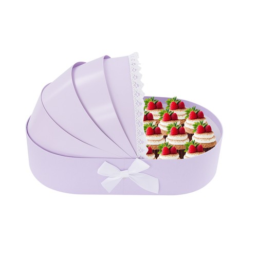 Companion Gift Box, Baby Shower Flower Basket Gift Box, Cradle Gift Box - Picture 5 of 17